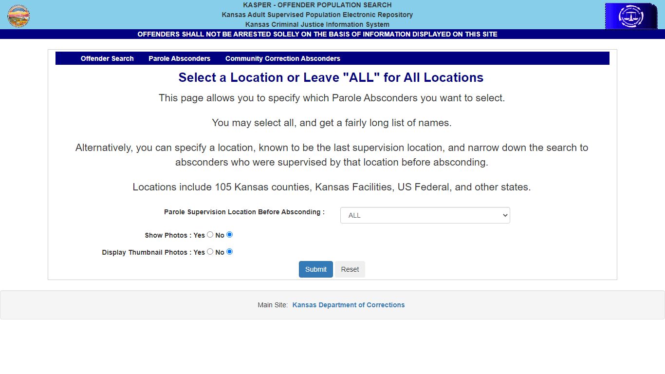 Kansas Adult Supervised Population Electronic Repository